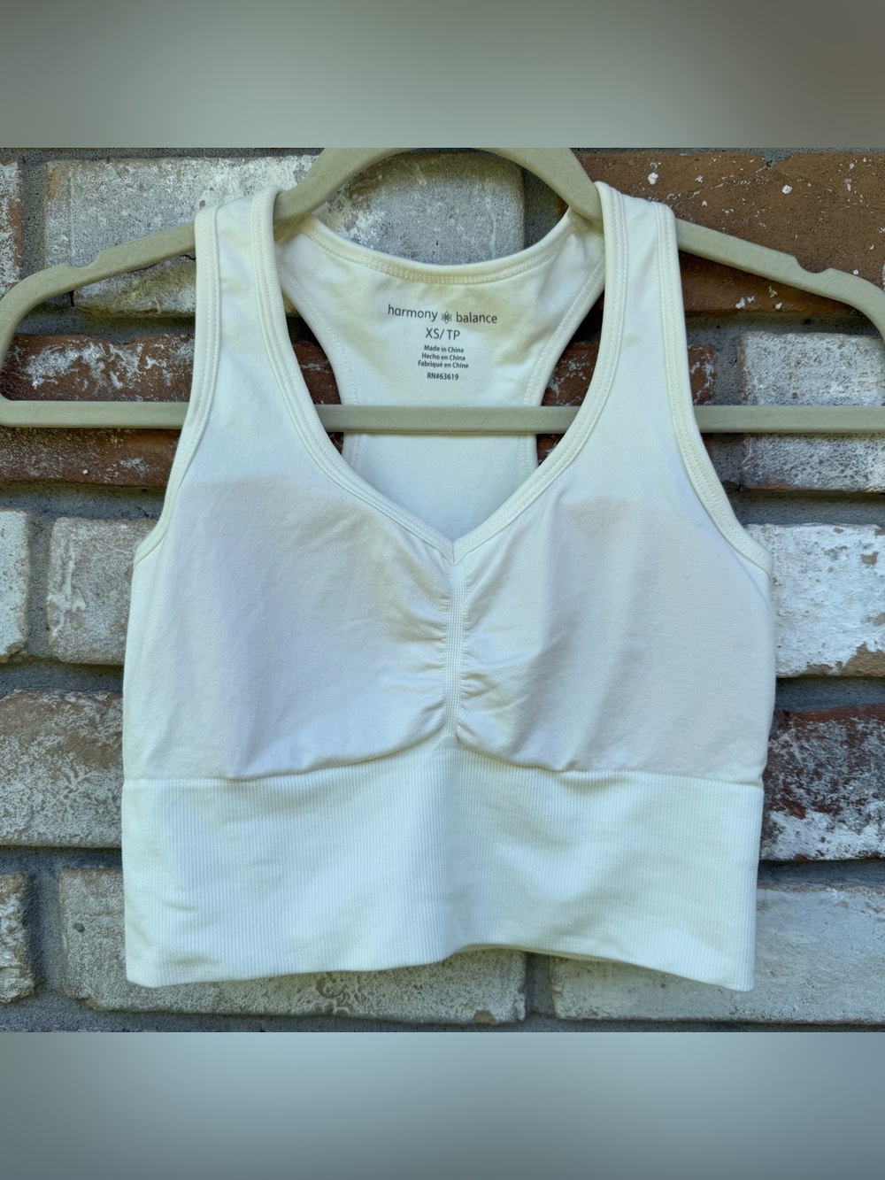 Harmony Balance Cream Razor Back Sports Bra